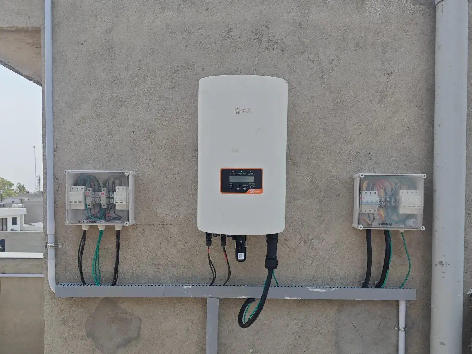 Solis three-phase inverter with DC and AC distribution boxes