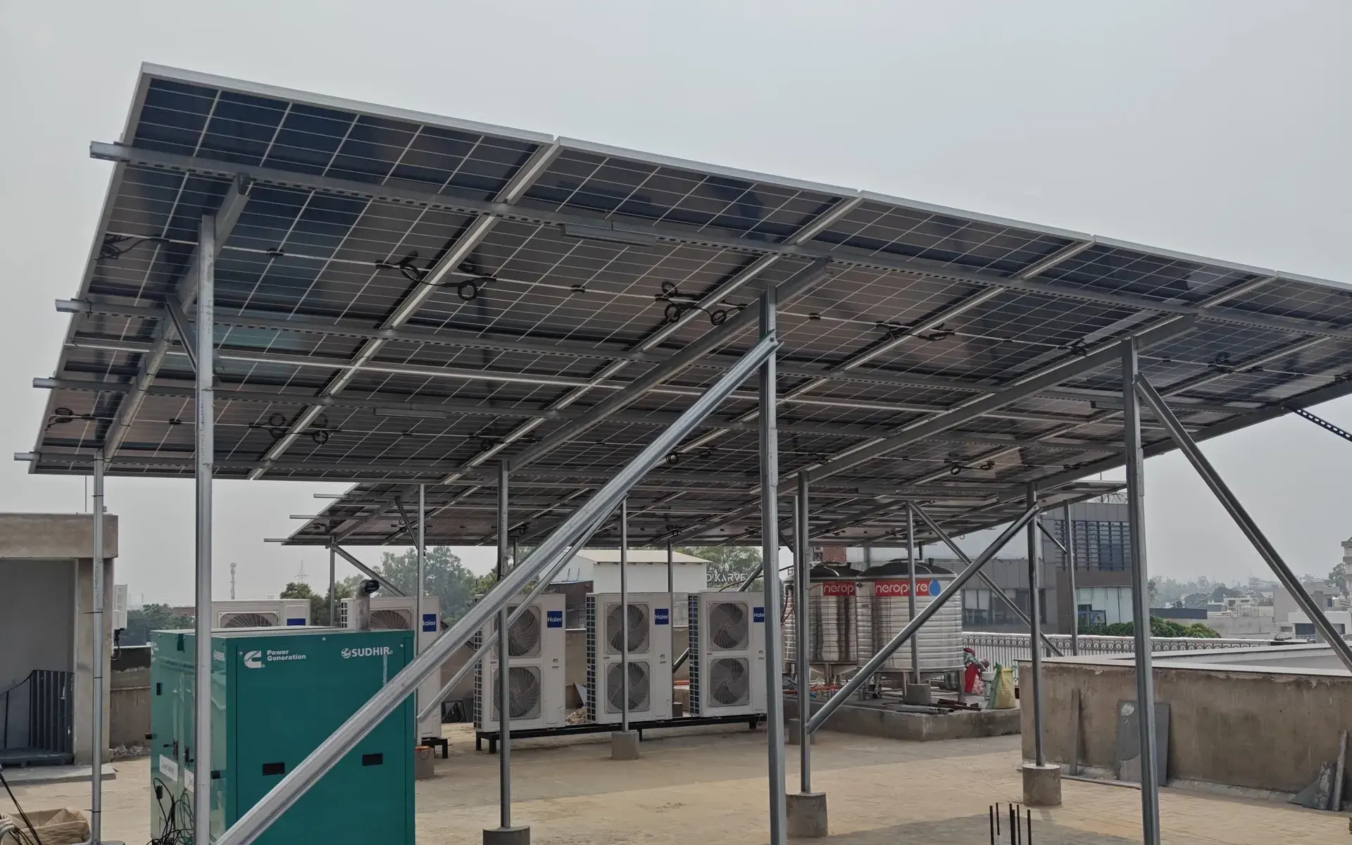 Rooftop solar array at Kriyansh Industries