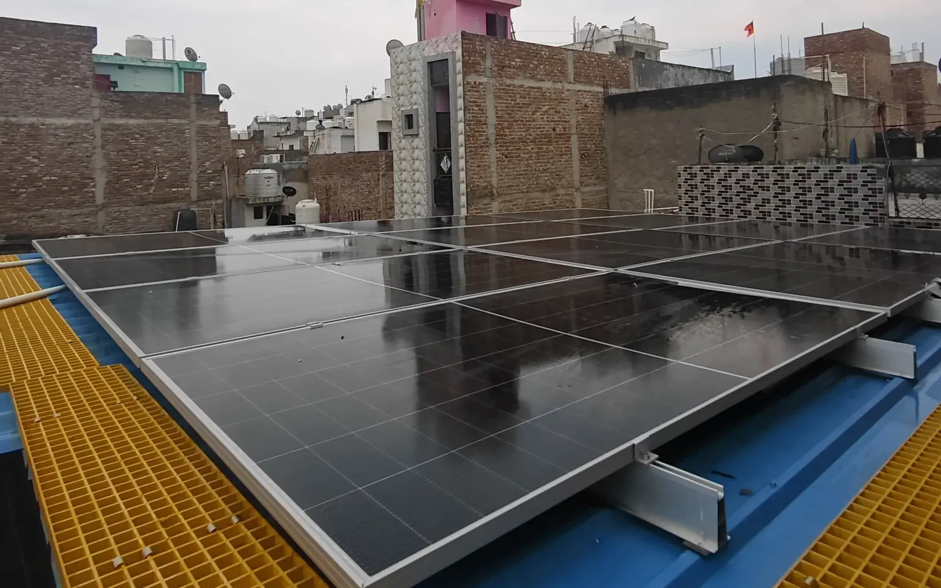 Rooftop solar array at Verma Footwear